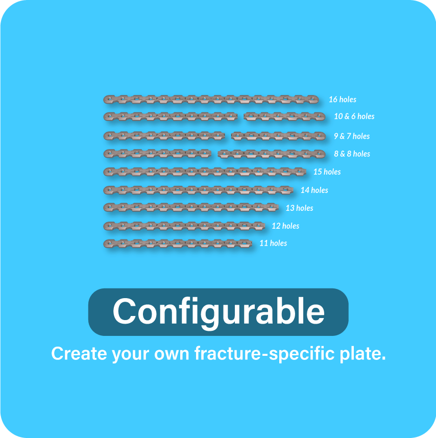 Configurable: Create your own fracture-specific plate.