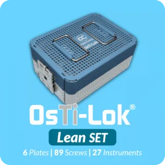 OsTi-Lok Fracture Lean Set. 6 Fracture Plates + 89 Screws + Instruments