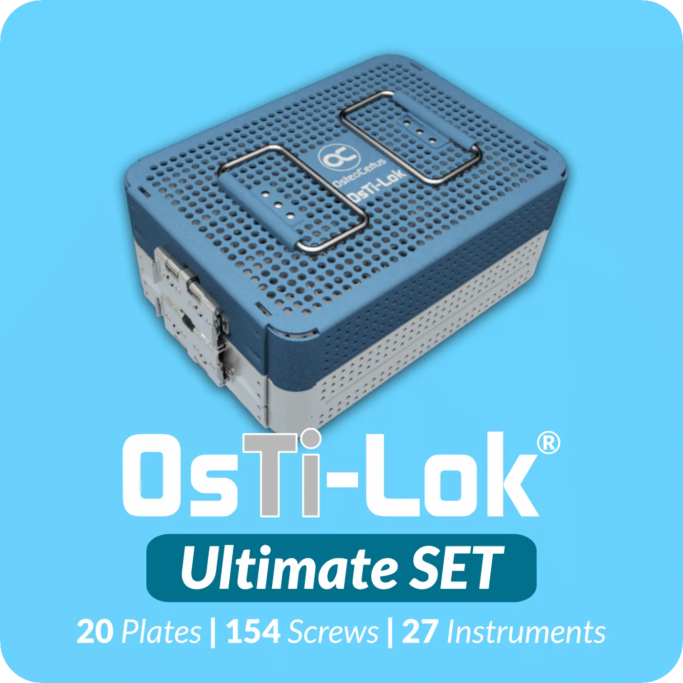 Ultimate Set. 12 Fracture Plates + 8 TPLO Plates + 154 Screws + Instruments