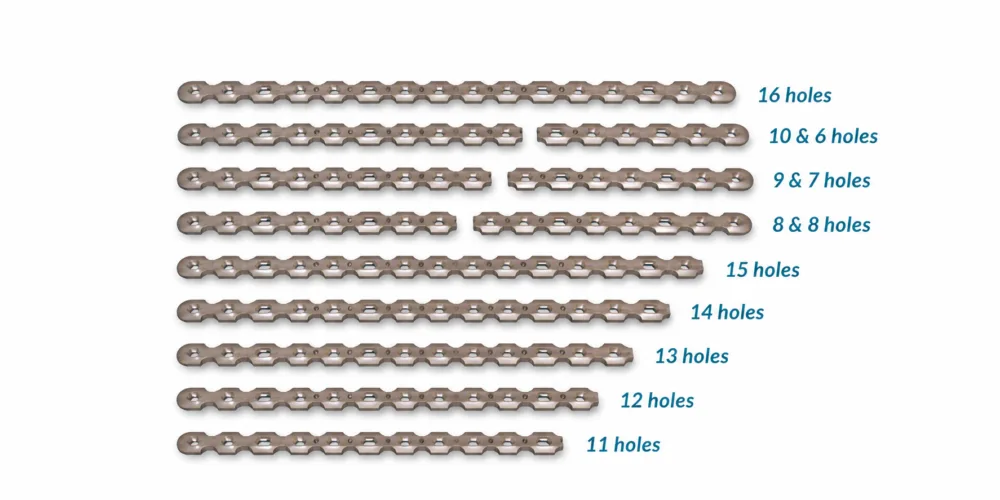 Plate segments with different hole counts on white